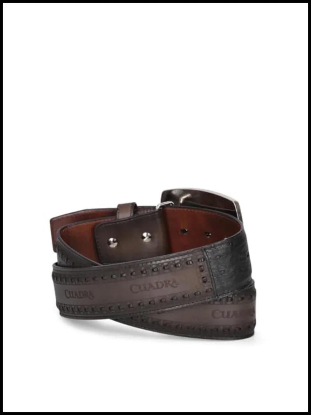 Genuine Ostrich Leather Cowboy Belt, Handwoven Western Luxury with Python Buckle